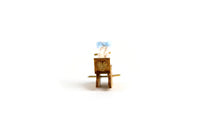 Artisan-Made Vintage 1:24 Miniature Dollhouse Wooden Toy Rocking Horse
