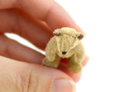 Artisan-Made Vintage 1:12 Miniature Dollhouse Light Brown Stitched Teddy Bear