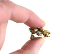 Vintage Gold Aurora Borealis Iridescent Rhinestone Clip-On Earrings