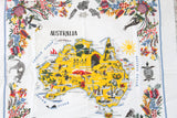 Vintage 34" Square Australia Souvenir Tablecloth