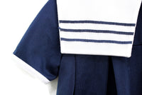 Vintage Navy Blue & White Sailor Baby or Toddler Dress