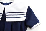 Vintage Navy Blue & White Sailor Baby or Toddler Dress