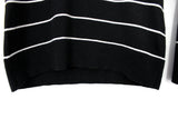 Banana Republic Washable Merino Black Stripe V-Neck Sweater, Size S