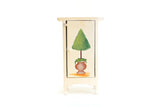 Vintage 1:12 Miniature Dollhouse Beige & Green Painted Tree Cabinet, Cupboard or Armoire