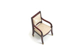 Vintage 1:12 Miniature Dollhouse Beige Dining End Chair with Beige Seat Cushion