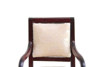 Vintage 1:12 Miniature Dollhouse Beige Dining End Chair with Beige Seat Cushion