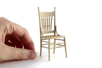 Vintage 1:12 Miniature Dollhouse Dining Chair with Caned Seat