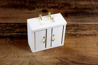 Vintage 1:12 Miniature Dollhouse Beige Wooden Sink