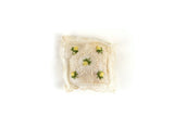 Vintage 1:12 Miniature Dollhouse Beige Lace & Yellow Floral Embroidered Pillow