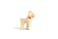 Vintage 1:12 Miniature Dollhouse Beige Flocked Dog Toy Figurine