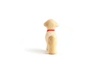Vintage 1:12 Miniature Dollhouse Beige Flocked Dog Toy Figurine