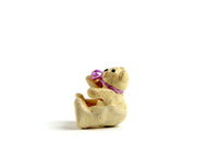 Vintage Handmade 1:12 Miniature Dollhouse Beige Clay Teddy Bear