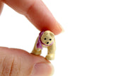 Vintage Handmade 1:12 Miniature Dollhouse Beige Clay Teddy Bear