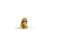 Vintage 1:12 Miniature Dollhouse Micro Mini Beige & Brown Pompom Teddy Bear