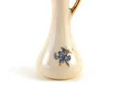 Vintage 1:12 Miniature Dollhouse Beige Porcelain & Blue Floral Pitcher