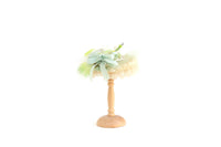 Artisan-Made Vintage 1:12 Miniature Dollhouse Yellow Mint Green & Light Blue Hat with Veil & Feathers