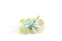 Artisan-Made Vintage 1:12 Miniature Dollhouse Yellow Mint Green & Light Blue Hat with Veil & Feathers