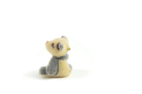 Vintage 1:12 Miniature Dollhouse Gray & Beige Flocked Teddy Bear