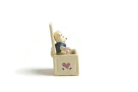 Vintage 1:12 Miniature Dollhouse Beige & Blue Teddy Bear Jack in the Box