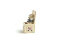 Vintage 1:12 Miniature Dollhouse Beige & Blue Teddy Bear Jack in the Box