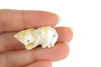 Vintage 1:12 Miniature Dollhouse Beige & White Cat Figurine