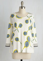 New Modcloth Rare "Birdie's the Word Sweater", Racket Print, Size S