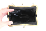 Vintage Black Beaded & Gold Evening Bag Purse