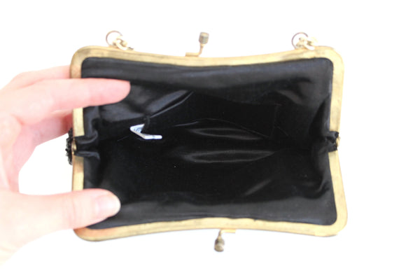 Vintage Black Beaded & Gold Evening Bag Purse – The Mustard Dandelion