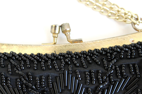 Vintage Black Beaded & Gold Evening Bag Purse – The Mustard Dandelion