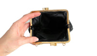 Vintage Black Beaded & Gold Evening Bag Purse