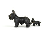 Vintage Pair of Black Celluloid Scottie Dog Figurines
