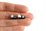 Artisan-Made Vintage 1:12 Miniature Dollhouse Black Mary Jane Baby Shoes with White Lace Socks