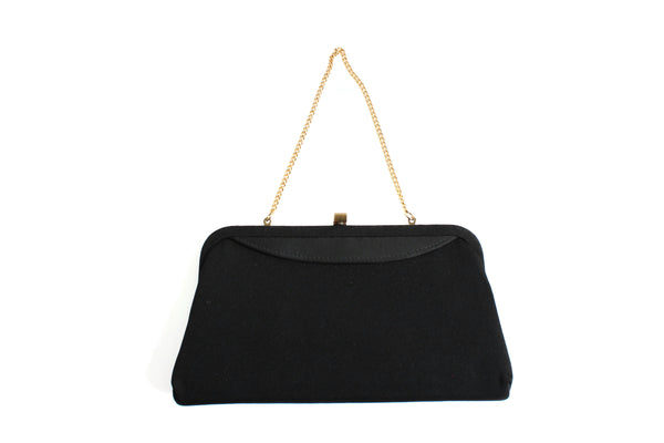 Black Embellished Velvet Structured Clutch Bag – Odette