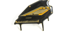 Vintage Black Grand Piano Brooch Pin