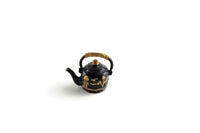 Vintage 1:12 Miniature Dollhouse Black & Gold Tea Kettle