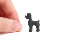 Vintage 1:12 Miniature Dollhouse Black Plastic Poodle Dog Toy Figurine