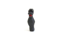 Vintage 1:12 Miniature Dollhouse Black Plastic Poodle Dog Toy Figurine