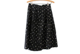Vintage Black & Cream Polka Dot A-Line Pleated Midi Skirt
