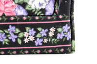 Vintage 1:12 Miniature Dollhouse Black & Pink Floral Print Chaise