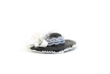 Vintage 1:12 Miniature Dollhouse Black & White Hat with Ribbons & Feathers