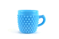 Vintage Fenton Turquoise Blue Hobnail Glass Mug Toothpick Holder