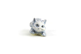 Vintage 1:12 Miniature Dollhouse Blue & White Cat Figurine