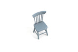 Vintage 1:12 Miniature Dollhouse Blue Side Dining Chair