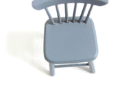 Vintage 1:12 Miniature Dollhouse Blue Side Dining Chair