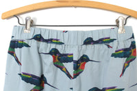 New Blue Hummingbird Print Jersey Loungewear Pajama Set by Their Nibs, Size S