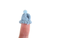 Artisan-Made Vintage 1:12 Miniature Dollhouse Blue Knit Baby Hat