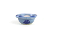 Vintage 1:12 Miniature Dollhouse Blue Porcelain Mixing Bowl with Ball of Dough