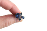 Vintage Sapphire Blue Rhinestone Screw Back Earrings