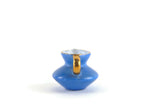 Vintage 1:12 Miniature Dollhouse Blue & Gold Porcelain Pitcher