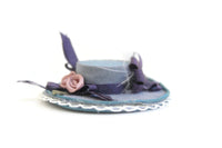 Artisan-Made Vintage Blue 1:12 Miniature Dollhouse Hat